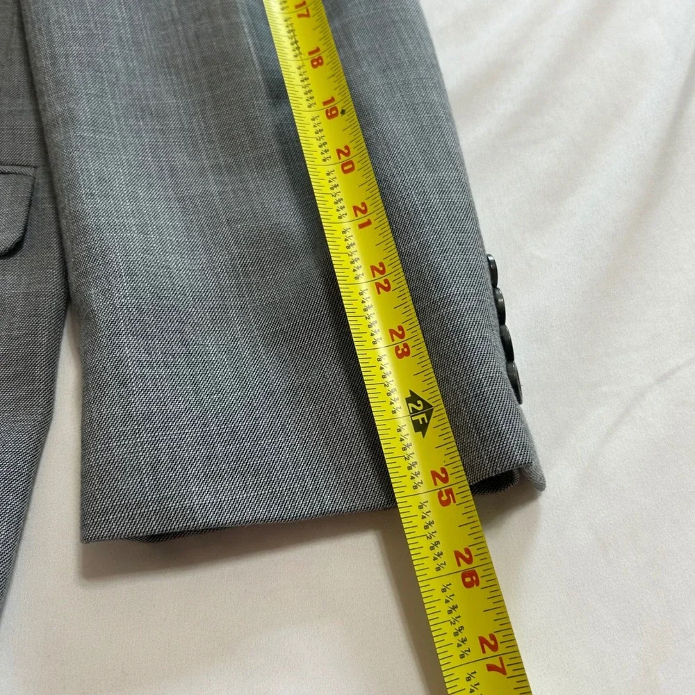 Chaps Mens Gray Two Button Blazer Sport Coat Paisley Lining Size 44R